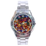 Flower Retro Funky Psychedelic Stainless Steel Analogue Watch