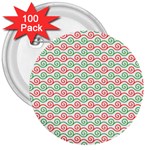 Pattern Flowers Geometric 3  Buttons (100 pack) 