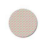 Background Pattern Leaves Texture Rubber Round Coaster (4 pack)