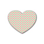 Background Pattern Leaves Texture Rubber Coaster (Heart)