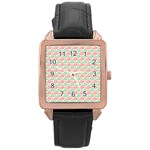 Background Pattern Leaves Texture Rose Gold Leather Watch 