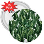 Green banana leaves 3  Buttons (10 pack) 