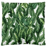 Green banana leaves Large Premium Plush Fleece Cushion Case (One Side)