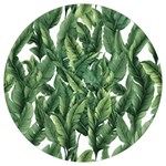 Green banana leaves Round Trivet