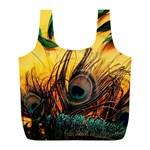 Oceans Stunning Painting Sunset Scenery Wave Paradise Beache Mountains Full Print Recycle Bag (L)