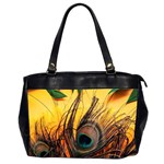 Sunset Illustration Water Night Sun Landscape Grass Clouds Painting Digital Art Drawing Oversize Office Handbag (2 Sides)