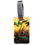 Sunset Illustration Water Night Sun Landscape Grass Clouds Painting Digital Art Drawing Luggage Tag (one side)