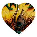 Forest Owl Art Snow Winter Ornament (Heart)