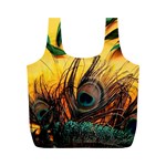 Forest Owl Art Snow Winter Full Print Recycle Bag (M)