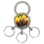 Landscape Bright Scenery Drawing Rivers Blue Lovely 3-Ring Key Chain