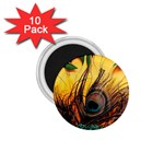 Peacock Feather Native 1.75  Magnets (10 pack) 