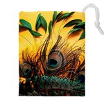 Peacock Feather Native Drawstring Pouch (5XL)