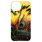 Peacock Feather Native iPhone 14 Black UV Print Case
