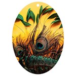 Peacock Feather Native UV Print Acrylic Ornament Oval