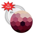 Hexagon Valentine Valentines 2.25  Buttons (10 pack) 