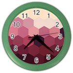 Flower Power Hippie Boho Love Peace Text Pink Pop Art Spirit Color Wall Clock