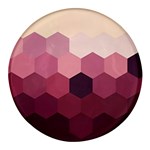 Hexagon Valentine Valentines Round Glass Fridge Magnet (4 pack)