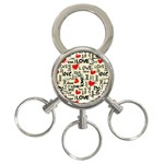 Love Abstract Background Love Textures 3-Ring Key Chain