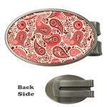 Paisley Red Ornament Texture Money Clips (Oval) 