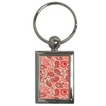 Paisley Red Ornament Texture Key Chain (Rectangle)