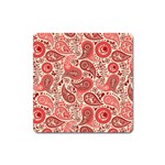 Paisley Red Ornament Texture Square Magnet