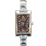 Paisley Texture, Floral Ornament Texture Rectangle Italian Charm Watch