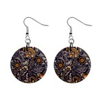 Paisley Texture, Floral Ornament Texture Mini Button Earrings