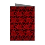 Red Floral Pattern Floral Greek Ornaments Mini Greeting Cards (Pkg of 8)
