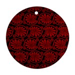 Red Floral Pattern Floral Greek Ornaments Round Ornament (Two Sides)