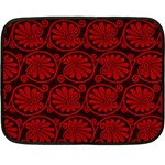 Red Floral Pattern Floral Greek Ornaments Fleece Blanket (Mini)