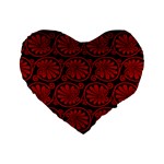 Red Floral Pattern Floral Greek Ornaments Standard 16  Premium Heart Shape Cushions