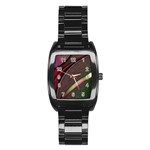 Circle Colorful Shine Line Pattern Geometric Stainless Steel Barrel Watch