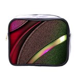 Texture Abstract Curve  Pattern Red Mini Toiletries Bag (One Side)