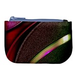 Texture Abstract Curve  Pattern Red Large Coin Purse