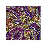 Violet Paisley Background, Paisley Patterns, Floral Patterns Square Satin Scarf (30  x 30 )