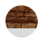 Violet Paisley Background, Paisley Patterns, Floral Patterns Marble Wood Coaster (Round)