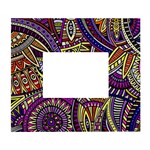 Violet Paisley Background, Paisley Patterns, Floral Patterns White Wall Photo Frame 5  x 7 