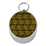 Yellow Floral Pattern Floral Greek Ornaments Mini Silver Compasses