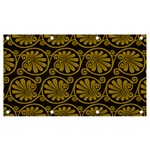 Yellow Floral Pattern Floral Greek Ornaments Banner and Sign 7  x 4 