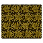 Yellow Floral Pattern Floral Greek Ornaments Premium Plush Fleece Blanket (Small)