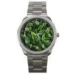 Green leaves Sport Metal Watch