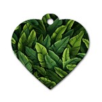 Green leaves Dog Tag Heart (Two Sides)