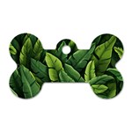 Green leaves Dog Tag Bone (Two Sides)