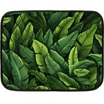 Green leaves Fleece Blanket (Mini)