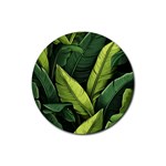 Banana leaves pattern Rubber Round Coaster (4 pack)