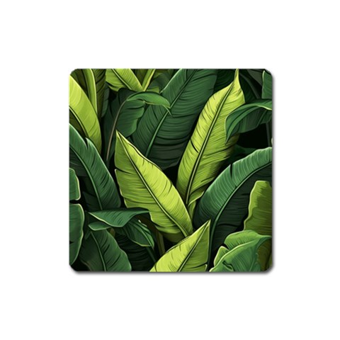 Banana leaves pattern Square Magnet from ArtsNow.com Front
