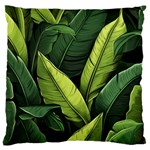 Banana leaves pattern Large Premium Plush Fleece Cushion Case (Two Sides)