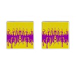 Yellow And Purple In Harmony Cufflinks (Square)