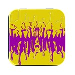 Yellow And Purple In Harmony Square Metal Box (Black)