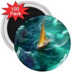 Dolphins Sea Ocean 3  Magnets (100 pack)